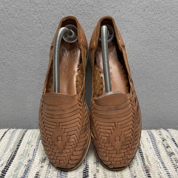 Esprit Womens Woven Leather Slip-On Sandals Size 8 Brown - Picture 3 of 8